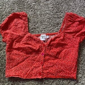 Princess Polly Red Floral Top